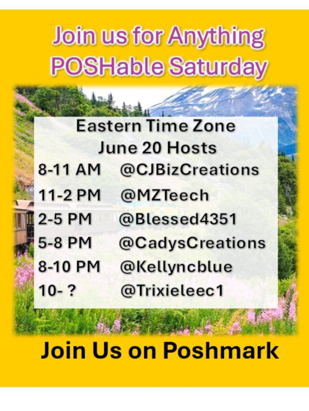 Anything POSHable!  Saturday Train Share Show - All Day Coast to Coast Hosts - Picture 5 of 13